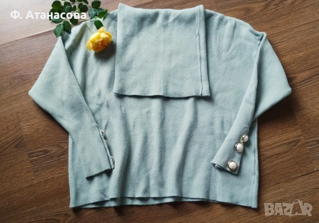 Прекрасен италиански пуловер, вискоза, размер М-Л, перфектен, снимка 9 - Блузи с дълъг ръкав и пуловери - 51881645