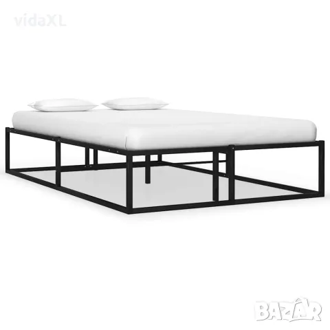 vidaXL Рамка за легло, черна, метал, 120x200 cм