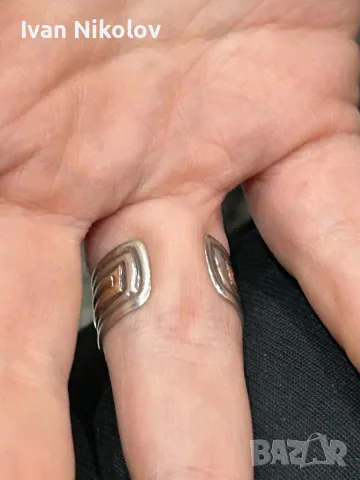 Дамски пръстен, сребро и злато 750 проба, снимка 3 - Пръстени - 50247073