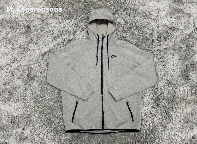 Мъжко Nike Tech Fleece Full-Zip Hoodie, Размер XL, снимка 2 - Спортни дрехи, екипи - 52552288