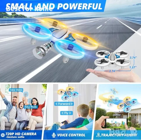 AVIALOGIC Мини дрон със 720P HD камера RC квадрокоптер с LED светлина, Headless режим, 3D обръщания , снимка 3 - Дронове и аксесоари - 56164221
