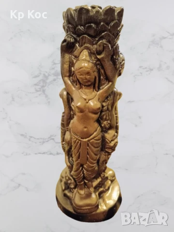 Винтидж ваза/свещник с флорални и индуистки орнаменти