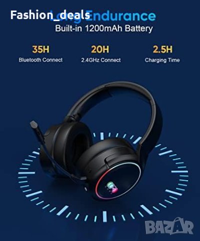 Нови Bluetooth Безжични геймърски слушалки с микрофон , снимка 3 - Слушалки за компютър - 41746994
