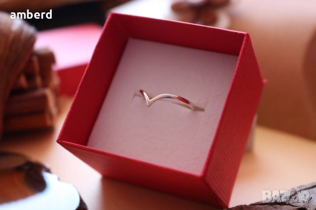 Нежен сребърен пръстен - модел R058, снимка 2 - Пръстени - 53557026