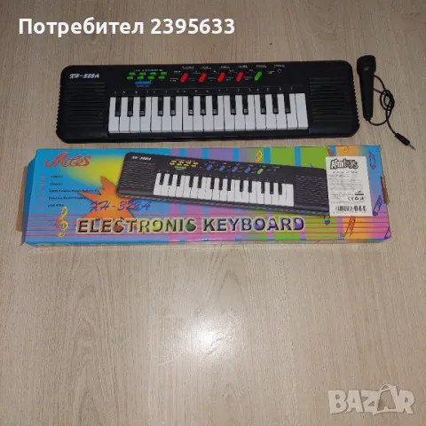 Мини пиано с микрофон, снимка 1 - Музикални играчки - 48425054