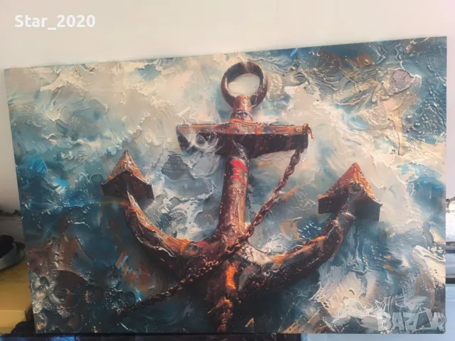 Светеща картина с LED осветление - котва