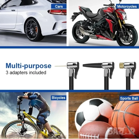 Преносим акумулаторен компресор с цифров дисплей и интелигентни функции MK3668, снимка 9 - Аксесоари и консумативи - 53002057