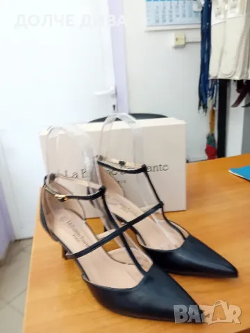 Дам.обувки м9081 бежово и черно, снимка 3 - Дамски обувки на ток - 49432020