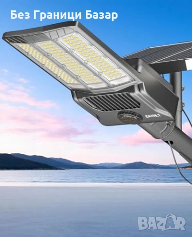 Нов Соларен прожектор улично осветление 144 LED 6500K IP67 лампа двор