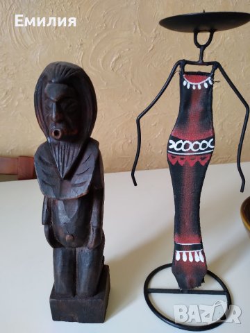 Дървена фигура, свещник, стрели, чинии, декоративна бутилка , снимка 6 - Други - 40761692