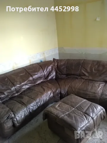 Диван естествена кожа използван, снимка 1
