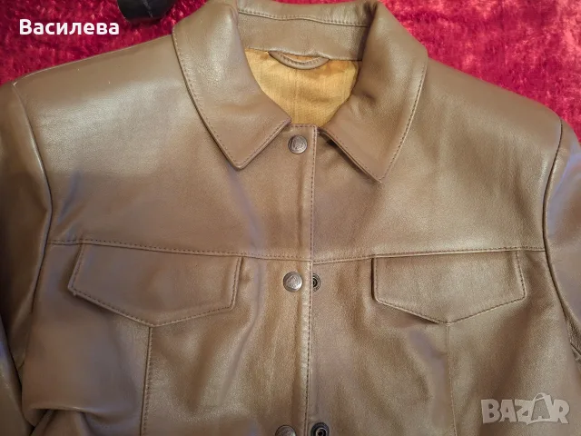 НОВОМаслено зелено яке естествена кожа, снимка 17 - Якета - 25228811