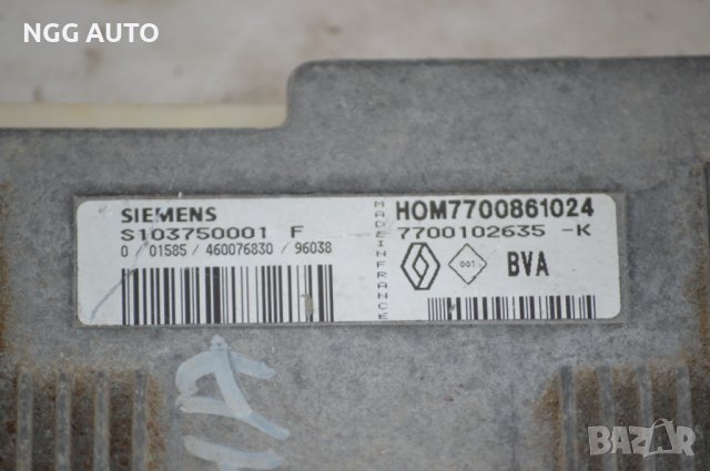 Компютър Двигател за Renault 2.0 8v HOM7700861024, 7700102635 -K, SIEMENS, S103750001 F, снимка 2 - Части - 39760477