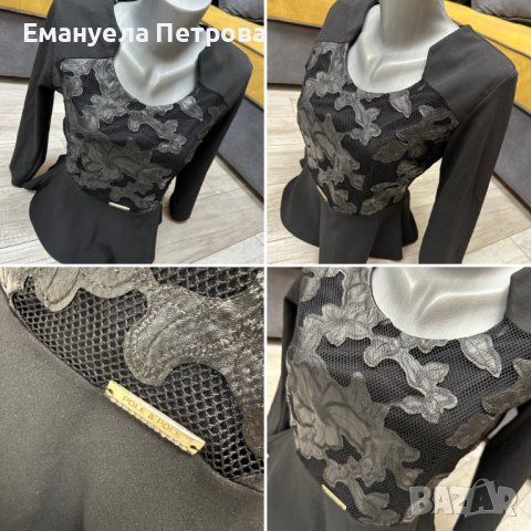 Дамска блуза / черна / официална / с бродерия / Pole & Pole Clothing 