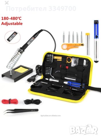 Професионален поялник 80W с електронно регулиране на температурата комплект за запояван, снимка 2 - Друга електроника - 40398239