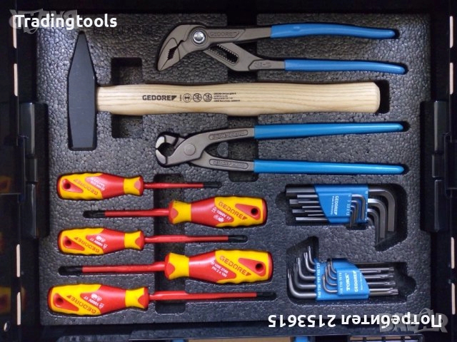 Gedore гедоре изолирани отвертки 1000 волта клещи ъглови ключове клещи чук комплект в кутия, снимка 2 - Гедорета - 52864886