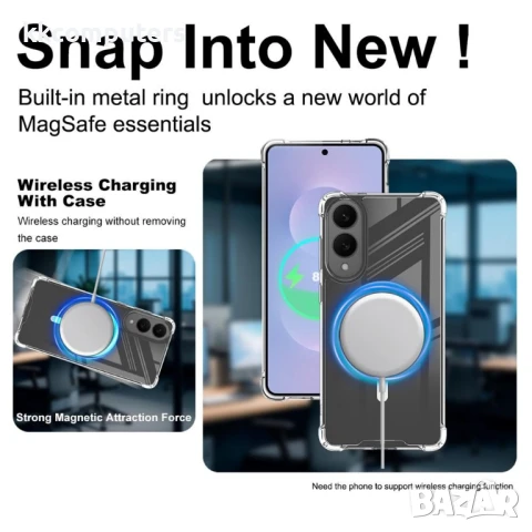 Samsung Galaxy S25 Edge IMAK Силиконов Калъф Candy Series TPU +PC/Clear MagSafe и Протектор, снимка 8 - Калъфи, кейсове - 50614658