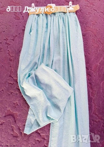 Стилен панталон с широк крачол от 100% варен памук, снимка 13 - Панталони - 51744392