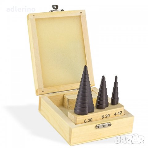 Комплект стъпкови свредла HSS, титан