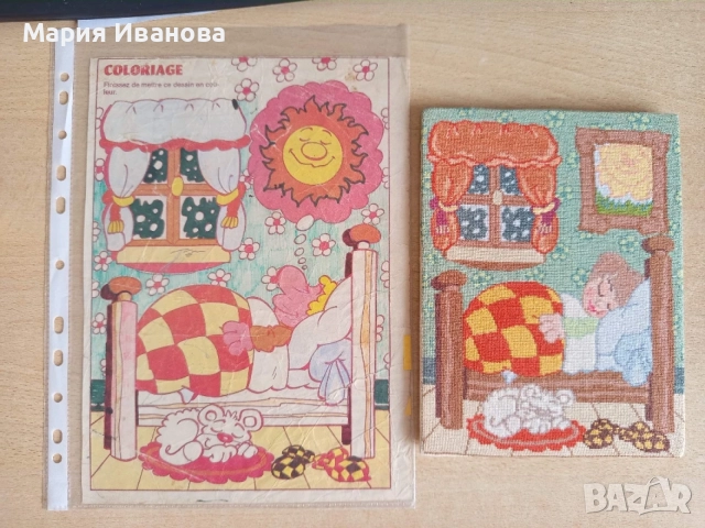 Ръчно бродиран детски гоблен „Сладки сънища“, снимка 8 - Гоблени - 56182144