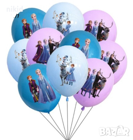 Елза Анна Олаф от Замръзналото Кралство Обикновен надуваем латекс латексов балон парти, снимка 2 - Други - 36274966