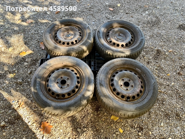 Железни джанти 15цола 5x112+ЗИМНИ ГУМИ Hankook DOT3023 за Vw Caddy,Golf,Audi,Skoda,Seat