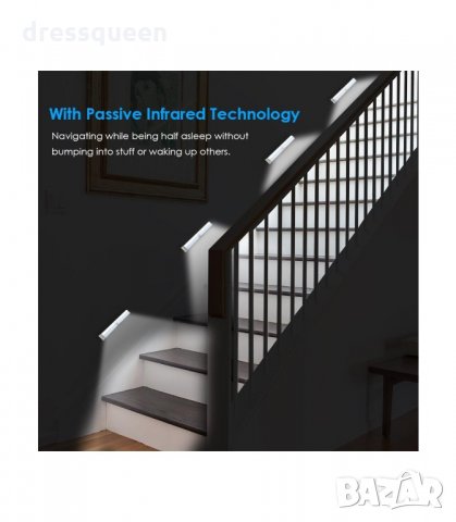 0016 LED лампа с акумулаторна батерия и сензор за движение с дължина 19 и 37 см., снимка 8 - Лед осветление - 34268760