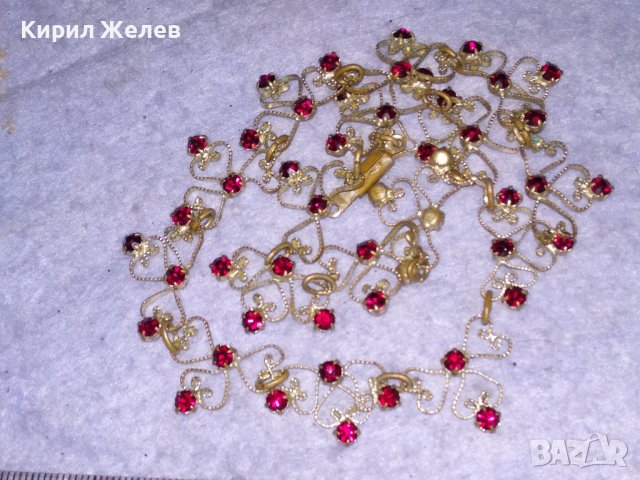 СТАРИННА БРОНЗОВА ПОСРЕБРЕНА АРТ НУВО ОГЪРЛИЦА с ФАСЕТИРАН ГРАНАТ РЪЧНА ФИЛИГРАННА ИЗРАБОТКА 38456, снимка 5 - Антикварни и старинни предмети - 41395958