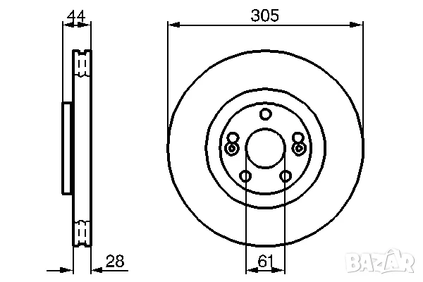 Диск спирачен преден дeсен/ляв за RENAULT AVANTIME,ESPACE III 2.0/2.2D/3.0 10.98-05.03г.№R1012V, снимка 4 - Части - 50744205