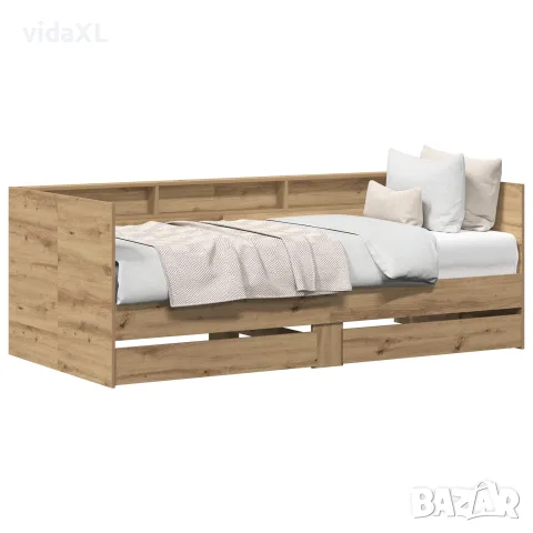 vidaXL Легло-диван с чекмедже Дъб 100 x 200 cm Инженерна дървесина