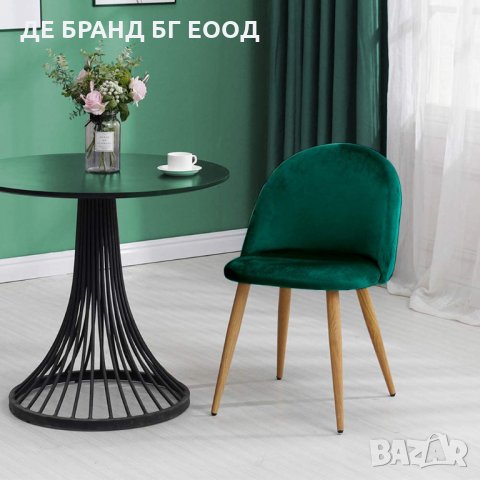 Зелен стол / комплект от два трапезни стола / столове с мека седалка и облегалка МОДЕЛ 93, снимка 2 - Столове - 33774090