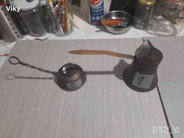 Две бакърени джезвета за греяна ракийка, снимка 4 - Антикварни и старинни предмети - 42160930