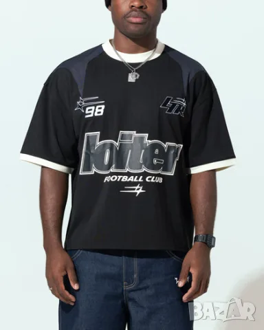 Unisex Тениска Loiter Tournament Jersey, Черна, Размер L, снимка 6 - Тениски - 56139747
