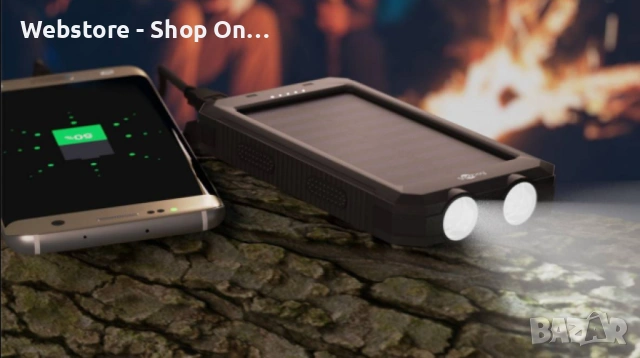 Goobay Outdoor power bank, със соларни клетки и фенерче, 8000 mAh, снимка 7 - Външни батерии - 53605341