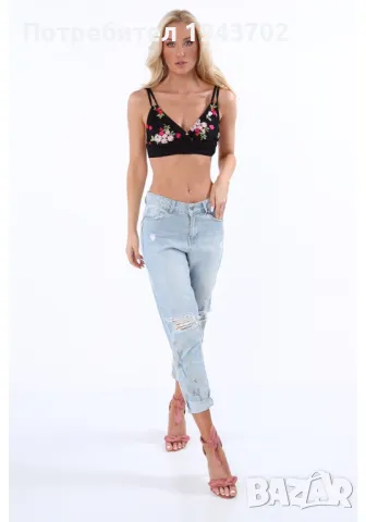 Дамски къс топ в черен цвят ZZ352, снимка 3 - Корсети, бюстиета, топове - 48119137