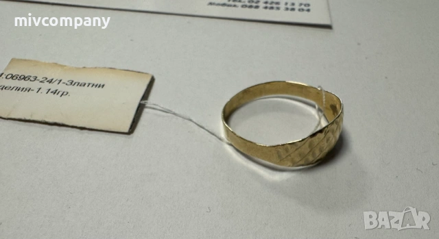 Златен пръстен 1.14гр., снимка 3 - Пръстени - 53273115