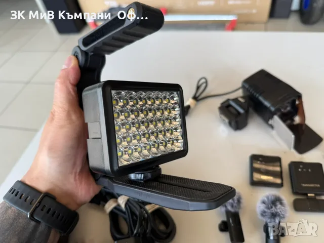 Камера 8K с лед / Zoom H2n / Прожектор / Комплект микрофони с приемник, снимка 4 - Светкавици, студийно осветление - 55909704
