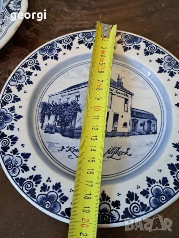 две холандски декоративни чинии Delft с еднакъв мотив   11/2, снимка 6 - Декорация за дома - 49059716
