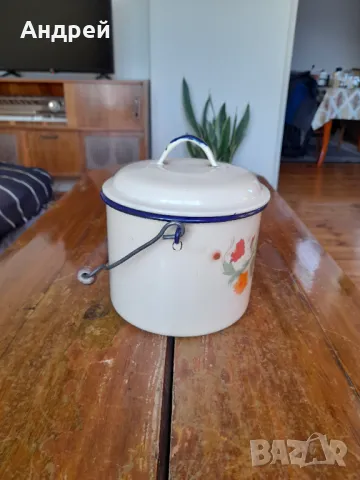 Стара емайлирана котленка #13, снимка 2 - Други ценни предмети - 49103122