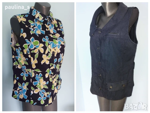 Два различни броя / Дънков елек тип риза и елек тип туника / голям размер 