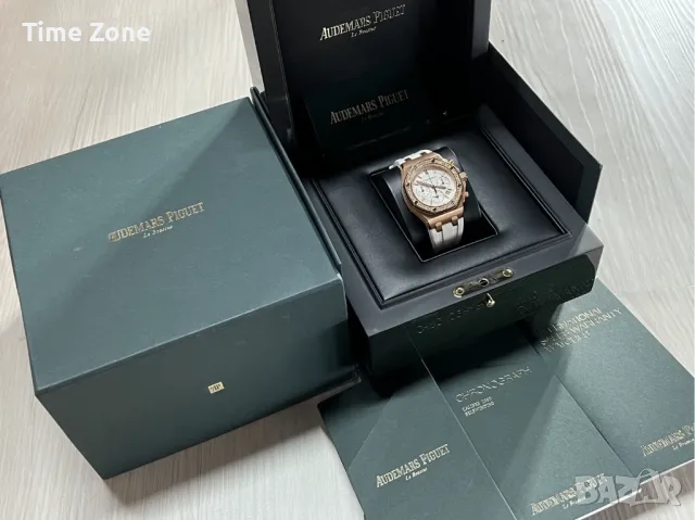 Audemars Piguet Royal Oak Offshore Chronograph 37mm Rose Gold White Diamond Дамски Различни Варианти, снимка 2 - Дамски - 48182801