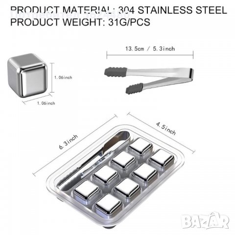  кубчета за охлаждане на напитки с щипка, снимка 7 - Други стоки за дома - 39984512