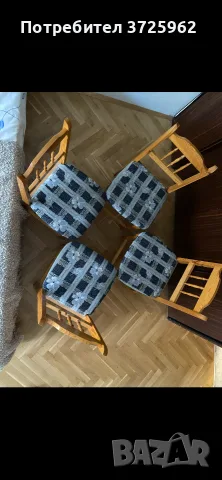 5 дървени стола с дамаска, снимка 4 - Столове - 56281809