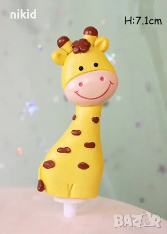 Фигурки фигурка животни лъв бухал заек лисица панда жираф от глина украса топер торта парти фигурка, снимка 4 - Други - 28972875