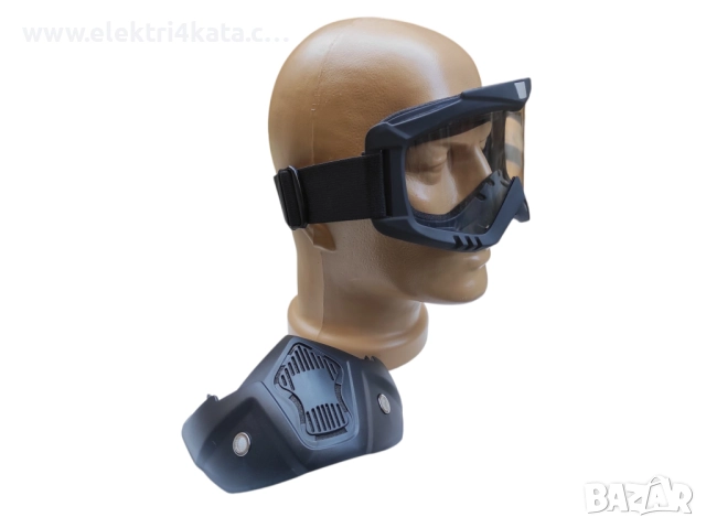 Ветроустойчиви очила с подвижна маска за лице (прозрачна леща), снимка 3 - Аксесоари и консумативи - 52574205