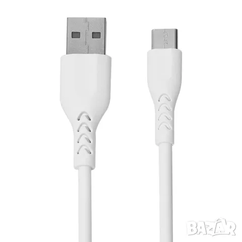 Micro USB кабел 1TECH JYS-003M, 5A, 1 м, USB-A, за зареждане и данни, бял, снимка 4 - USB кабели - 56314340