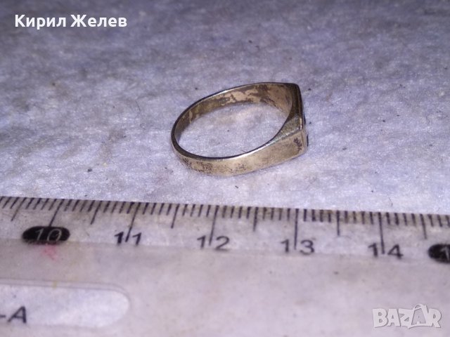СТИЛЕН СРЕБЪРЕН РЕТРО АРТ ДЕКО ПРЪСТЕН ВИСОКА ПРОБА ОКСИДИРАНО СРЕБРО МАЙСТОРСКА РЪЧНА РАБОТА 38518, снимка 5 - Антикварни и старинни предмети - 41451045