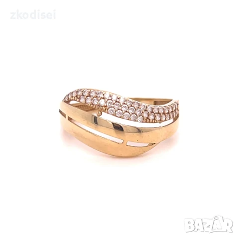 Златен дамски пръстен 2,25гр. 14кр. проба:585 размер:55 модел:32722-2, снимка 1