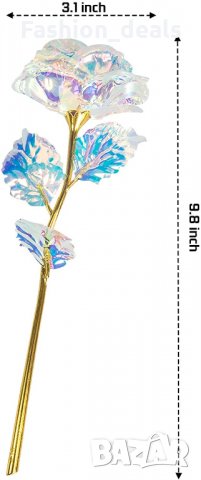 Нова роза с прозрачна стойка Подарък за жена приятелка Годишнина 8 март, снимка 2 - Други - 35949328