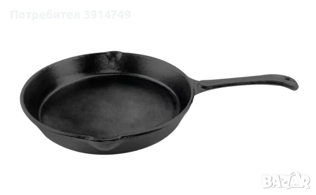 Чугунен тиган, здрав и качествен лят чугун; 24,5 х 4 см; всички видове котлони+ индукционни/фурна, снимка 2 - Съдове за готвене - 47990491